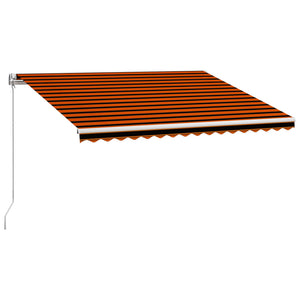 vidaXL Manual Retractable Awning 400 x 300 cm Orange and Brown