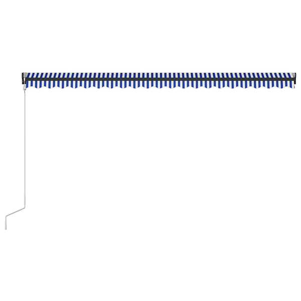 vidaXL Awning with Wind Sensor & LED 500x300cm Blue and White