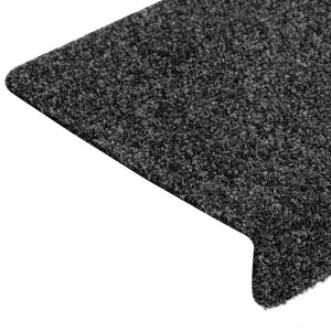 vidaXL Self-Adhesive Stair Mats 15 pcs. 65x21x4 cm Dark Grey Rectangular Edge