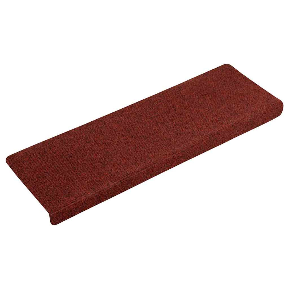 vidaXL Self-Adhesive Stair Mats 15 pcs. 65x21x4 cm Burgundy Rectangular Edge