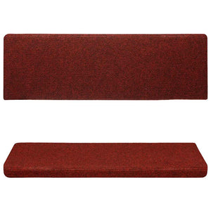 vidaXL Self-Adhesive Stair Mats 15 pcs. 65x21x4 cm Burgundy Rectangular Edge