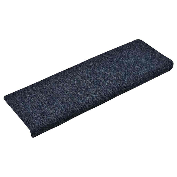 vidaXL Self-Adhesive Stair Mats 15 pcs. 65x21x4 cm Blue Rectangular Edge