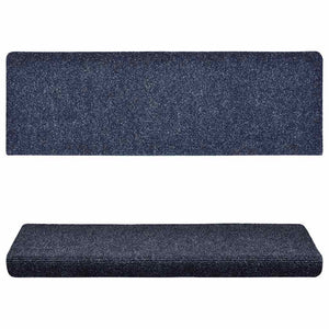 vidaXL Self-Adhesive Stair Mats 15 pcs. 65x21x4 cm Blue Rectangular Edge