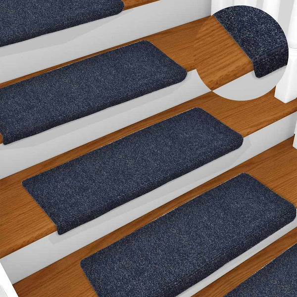 vidaXL Self-Adhesive Stair Mats 15 pcs. 65x21x4 cm Blue Rectangular Edge