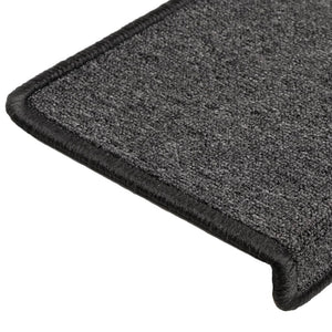 vidaXL Stair Mats 15 pcs. 65x21x4 cm Anthracite Rectangular Edge