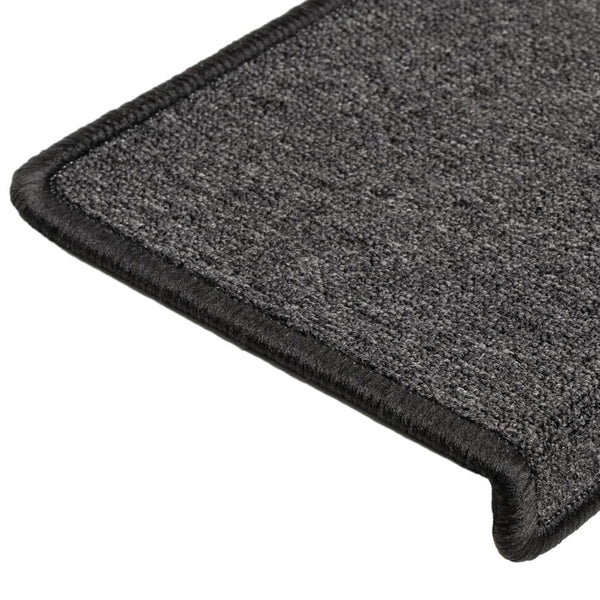 vidaXL Stair Mats 15 pcs. 65x21x4 cm Anthracite Rectangular Edge
