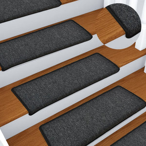 vidaXL Stair Mats 15 pcs. 65x21x4 cm Anthracite Rectangular Edge