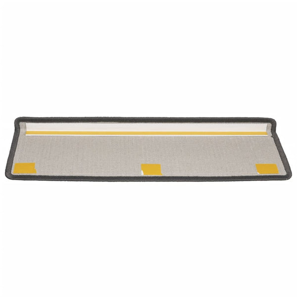 vidaXL Stair Mats 15 pcs. 65x21x4 cm Dark Grey Rectangular Edge