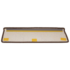 vidaXL Stair Mats 15 pcs. 65x21x4 cm Brown Rectangular Edge