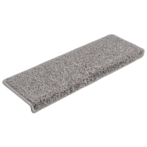 vidaXL Stair Mats 15 pcs. 65x21x4 cm Grey Rectangular Edge