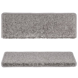 vidaXL Stair Mats 15 pcs. 65x21x4 cm Grey Rectangular Edge