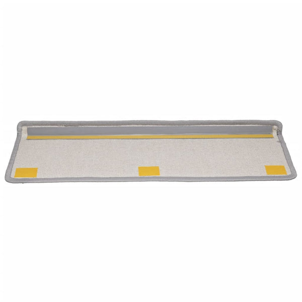 vidaXL Stair Mats 15 pcs. 65x21x4 cm Grey Rectangular Edge