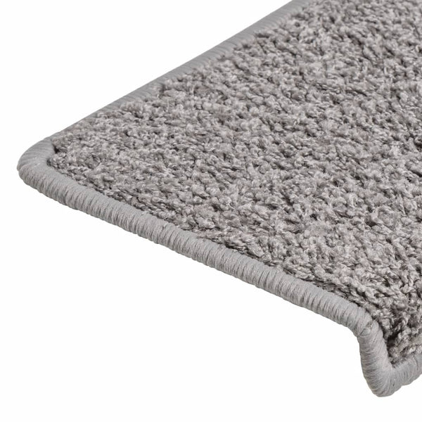 vidaXL Stair Mats 15 pcs. 65x21x4 cm Grey Rectangular Edge
