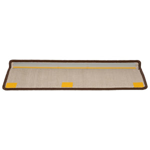 vidaXL Stair Mats 15 pcs. 65x21x4 cm Brown Rectangular Edge