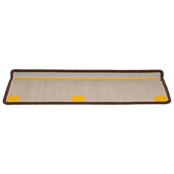 vidaXL Stair Mats 15 pcs. 65x21x4 cm Brown Rectangular Edge
