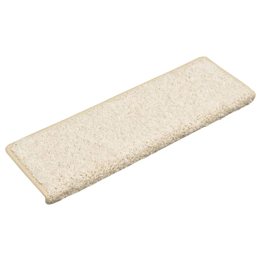 vidaXL Stair Mats 15 pcs. 65x21x4 cm White Rectangular Edge