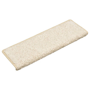 vidaXL Stair Mats 15 pcs. 65x21x4 cm White Rectangular Edge