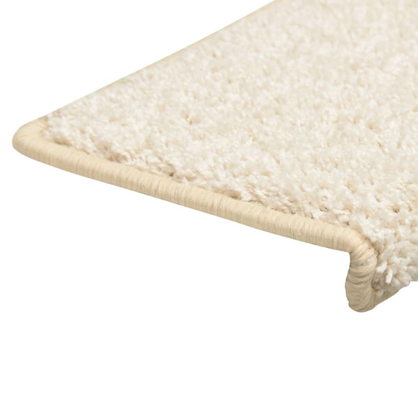vidaXL Stair Mats 15 pcs. 65x21x4 cm White Rectangular Edge