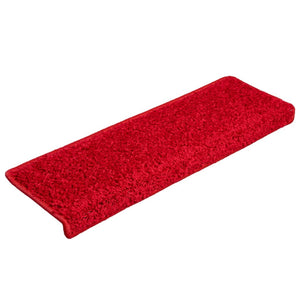 vidaXL Stair Mats 15 pcs. 65x21x4 cm Red Rectangular Edge