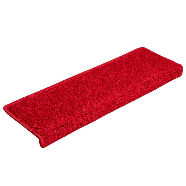 vidaXL Stair Mats 15 pcs. 65x21x4 cm Red Rectangular Edge
