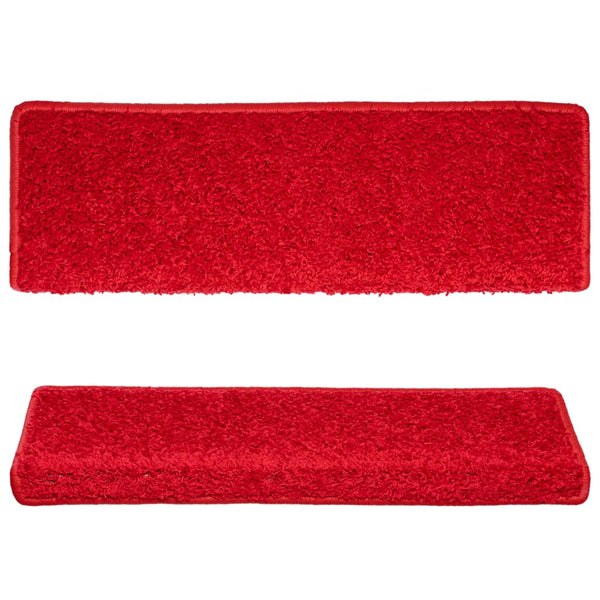 vidaXL Stair Mats 15 pcs. 65x21x4 cm Red Rectangular Edge
