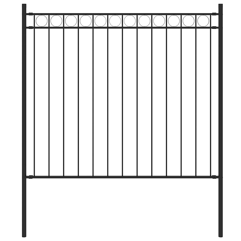 vidaXL Garden Fence ASSEN Steel 1.7 x 0.8 m Black