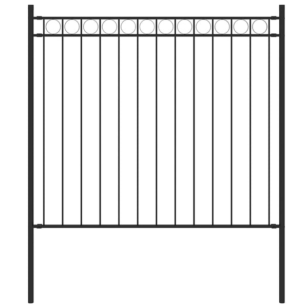 vidaXL Garden Fence ASSEN Steel 1.7 x 0.8 m Black