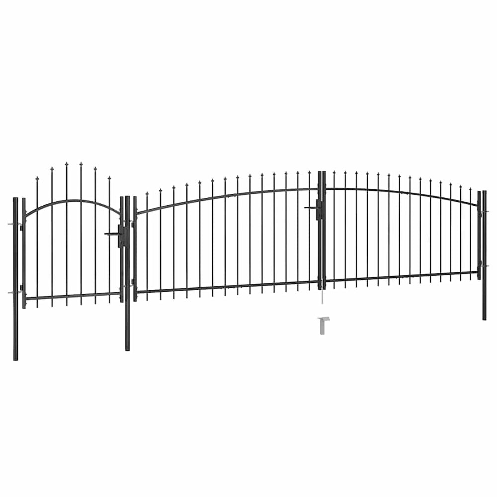 vidaXL Woerden Garden Gate with Spear Top 5x1 m Black