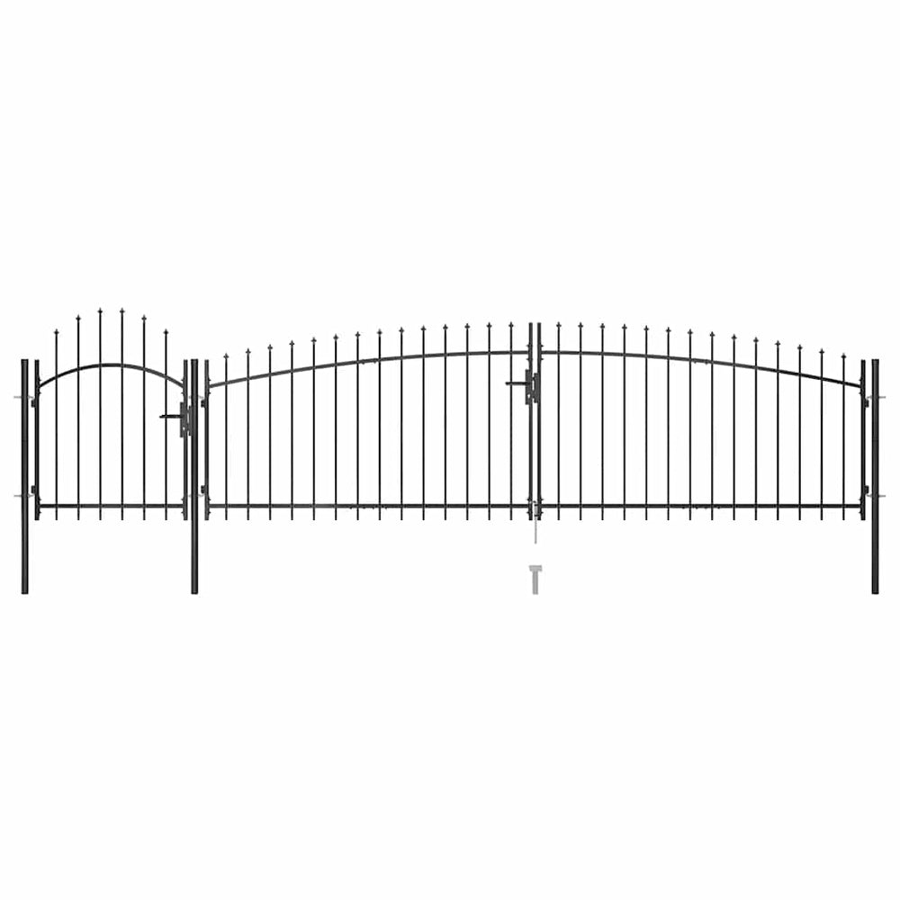 vidaXL Woerden Garden Gate with Spear Top 5x1 m Black