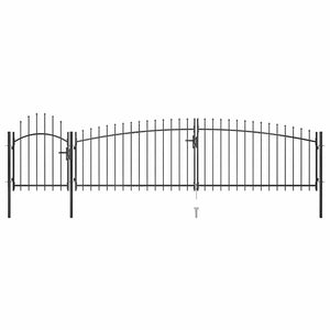 vidaXL Woerden Garden Gate with Spear Top 5x1 m Black