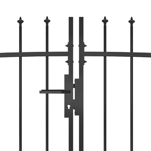 vidaXL Woerden Garden Gate with Spear Top 5x1 m Black
