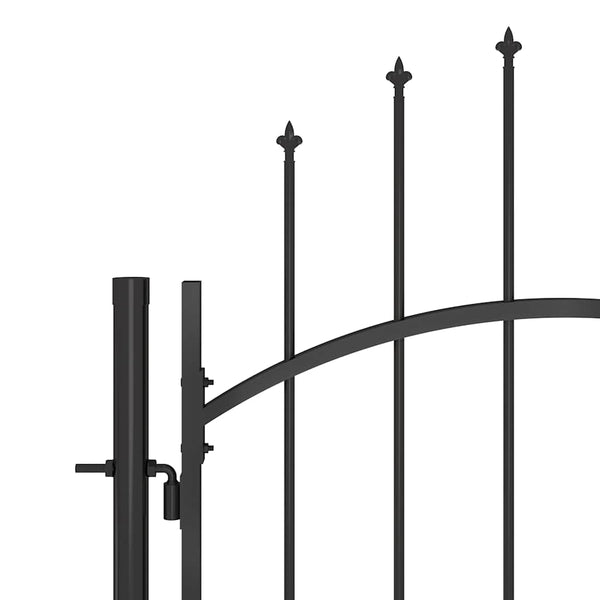 vidaXL Woerden Garden Gate with Spear Top 5x1 m Black