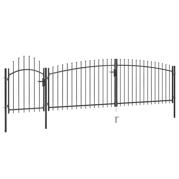 vidaXL Garden Gate Woerden with Spear Top 5 x 1.25 m Black