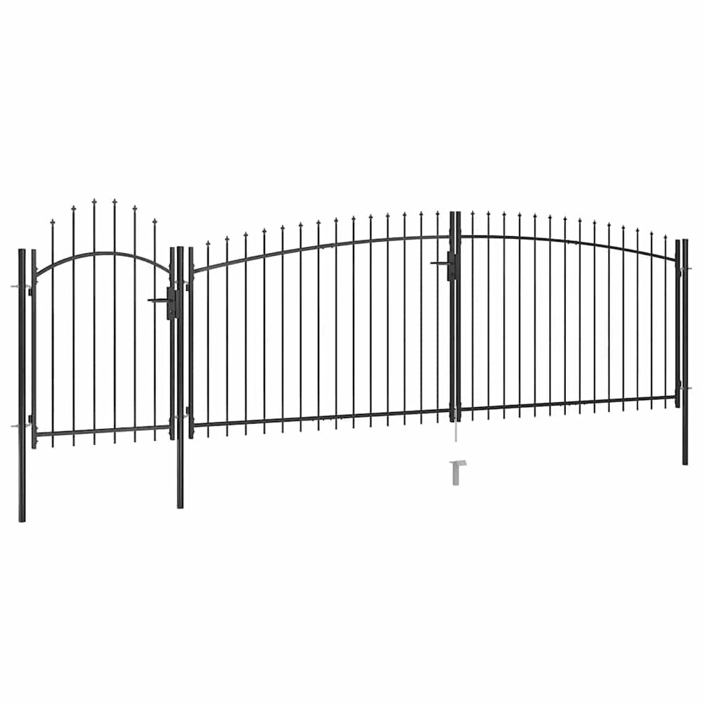 vidaXL Woerden Garden Gate with Spear Top 5x1.5 m Black