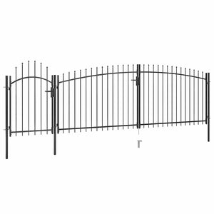 vidaXL Woerden Garden Gate with Spear Top 5x1.5 m Black
