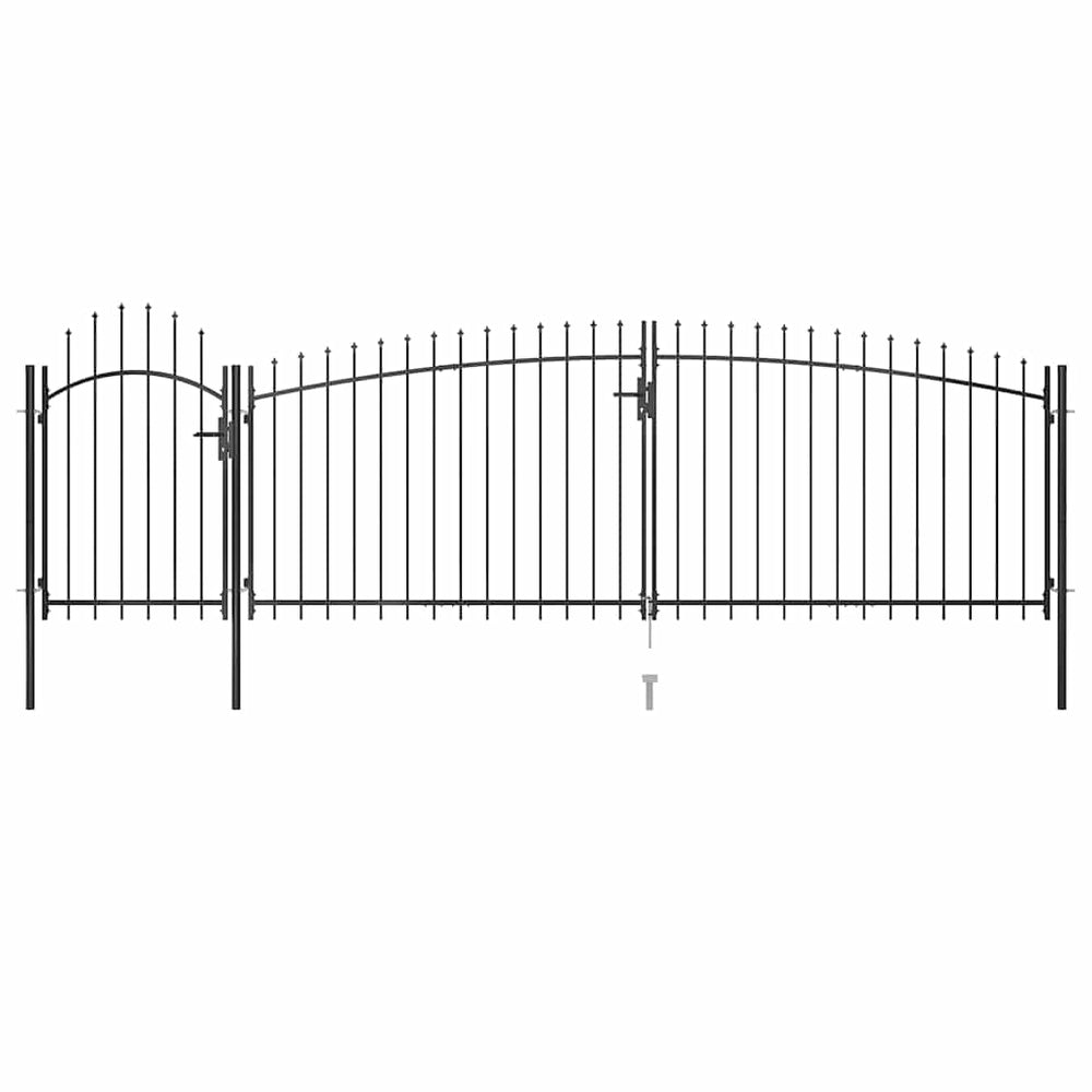 vidaXL Woerden Garden Gate with Spear Top 5x1.5 m Black