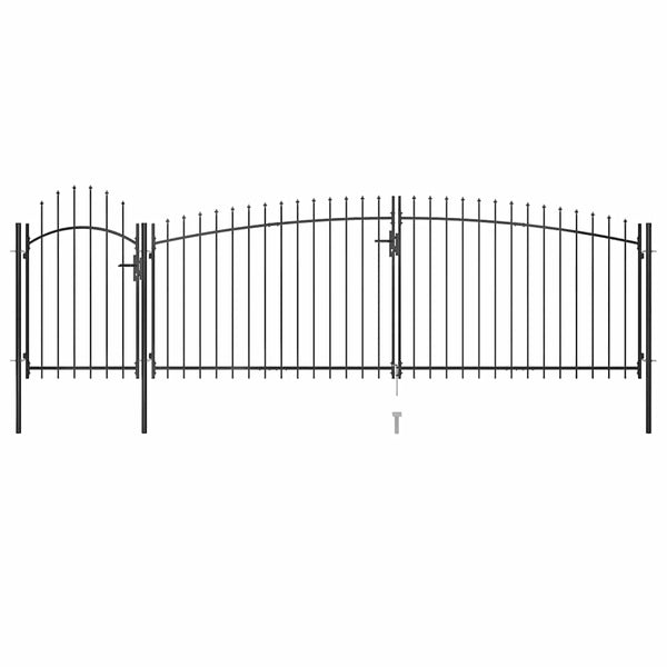 vidaXL Woerden Garden Gate with Spear Top 5x1.5 m Black