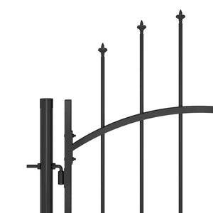 vidaXL Woerden Garden Gate with Spear Top 5x1.5 m Black