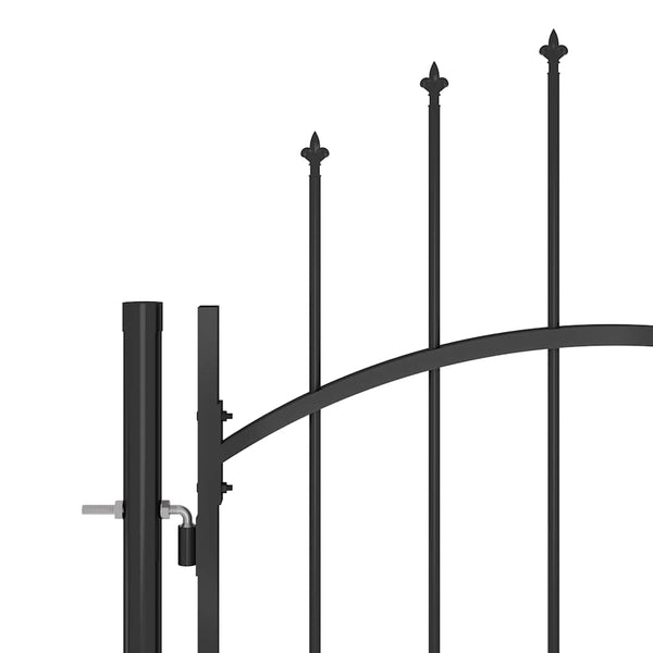 vidaXL Garden Gate Woerden with Spear Top 5 x 1.95 m Black