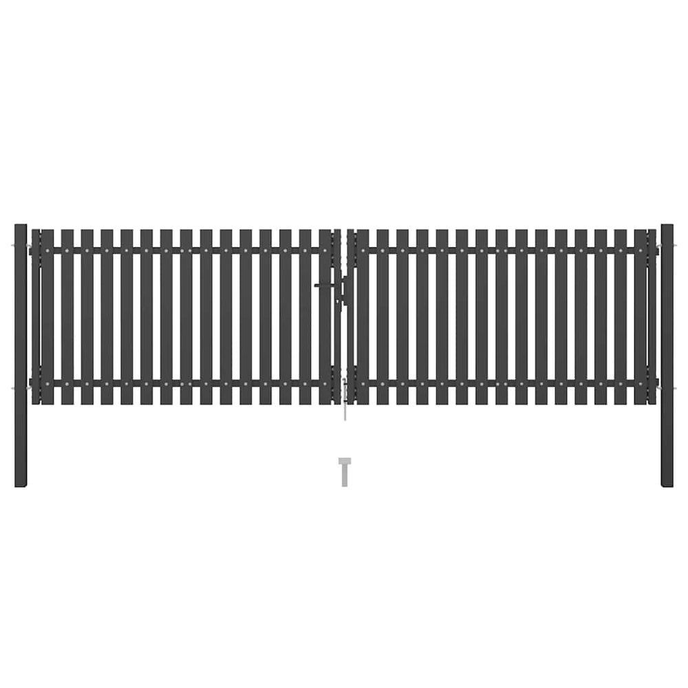 vidaXL Garden Gate Steel 400 x 75 cm Anthracite
