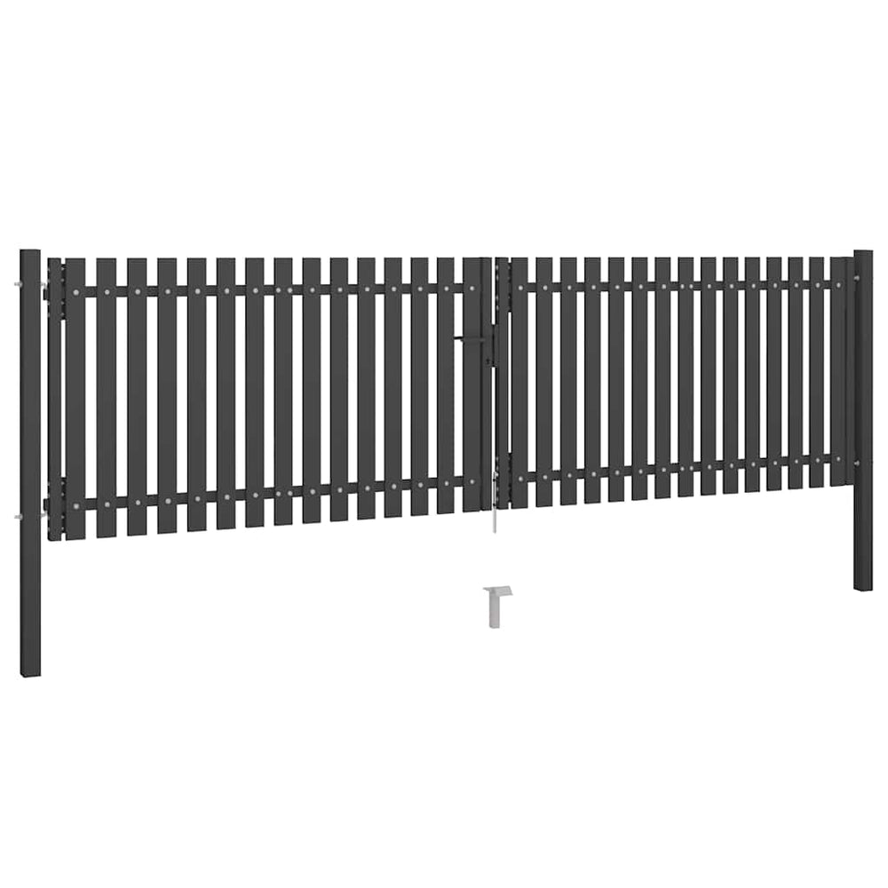 vidaXL Garden Gate Steel 400 x 75 cm Anthracite