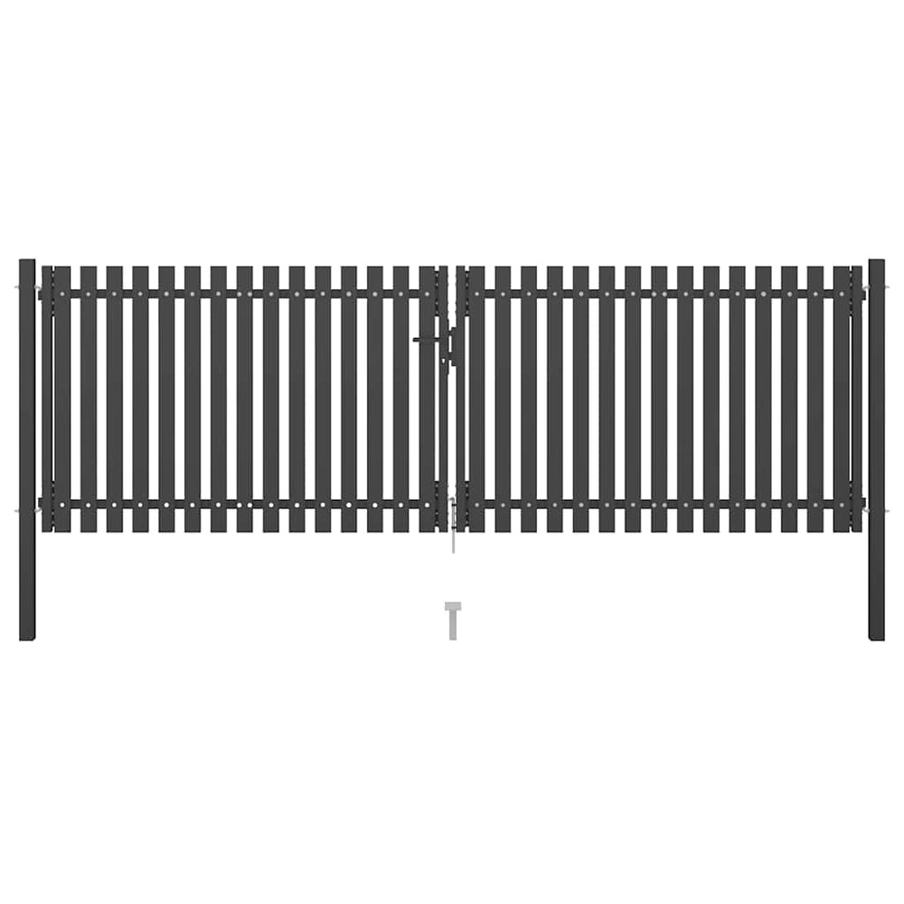 vidaXL Steel Garden Gate 400 x 100 cm Anthracite