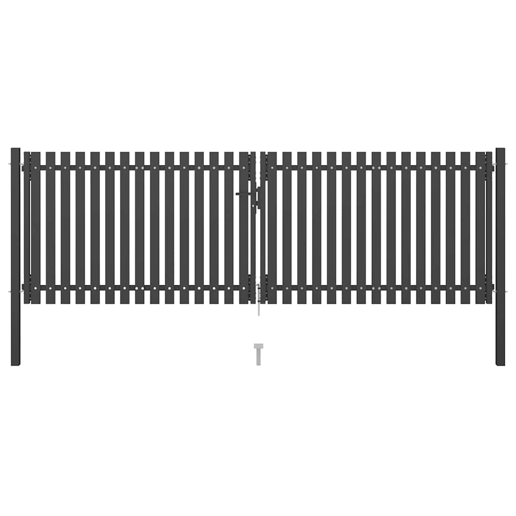 vidaXL Steel Garden Gate 400 x 100 cm Anthracite