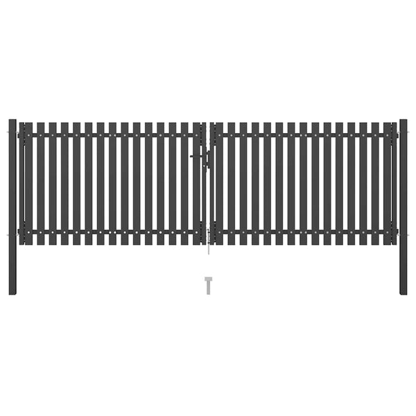 vidaXL Steel Garden Gate 400 x 100 cm Anthracite