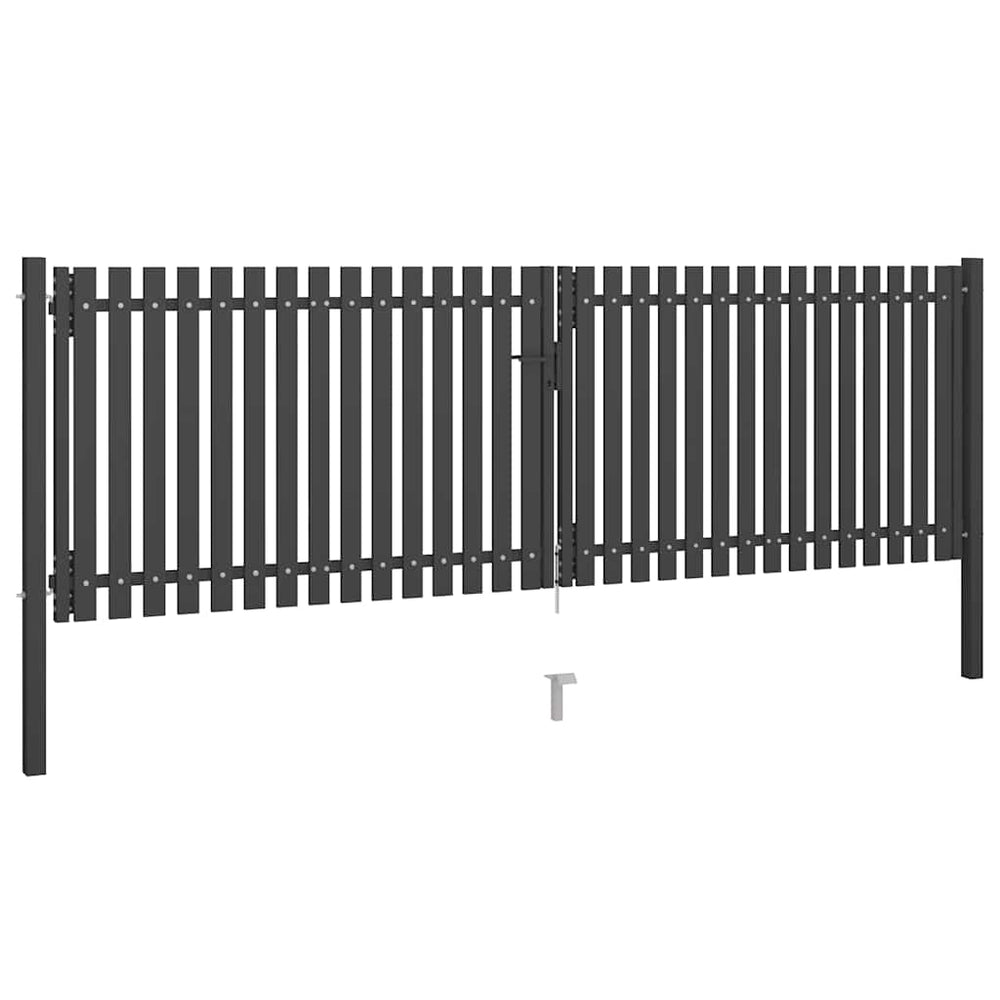 vidaXL Steel Garden Gate 400 x 100 cm Anthracite