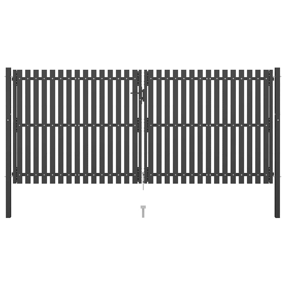 vidaXL Steel Garden Gate 400 x 150 cm Anthracite