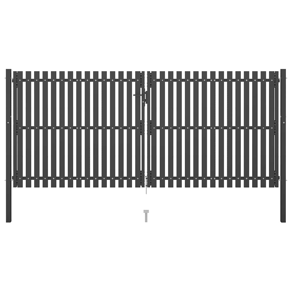 vidaXL Steel Garden Gate 400 x 150 cm Anthracite