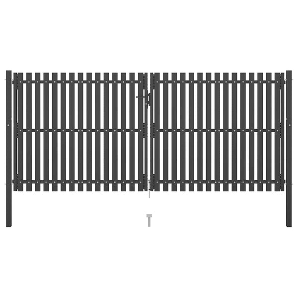 vidaXL Steel Garden Gate 400 x 150 cm Anthracite