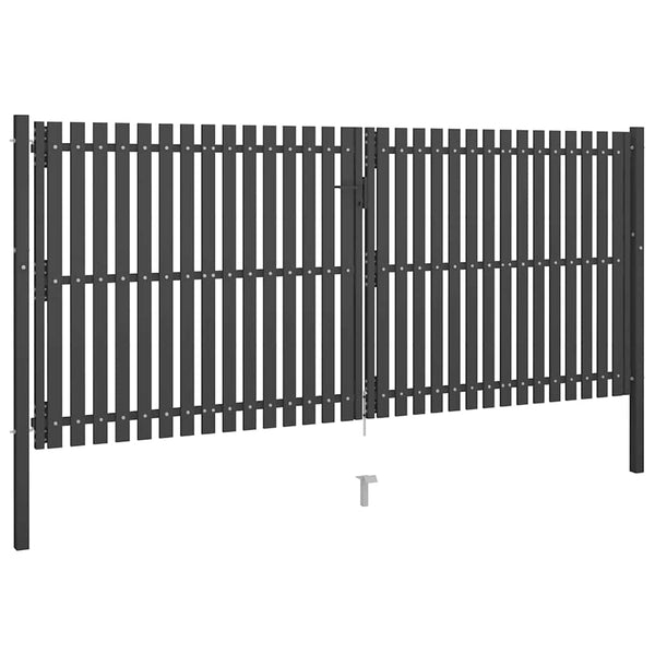 vidaXL Steel Garden Gate 400 x 150 cm Anthracite