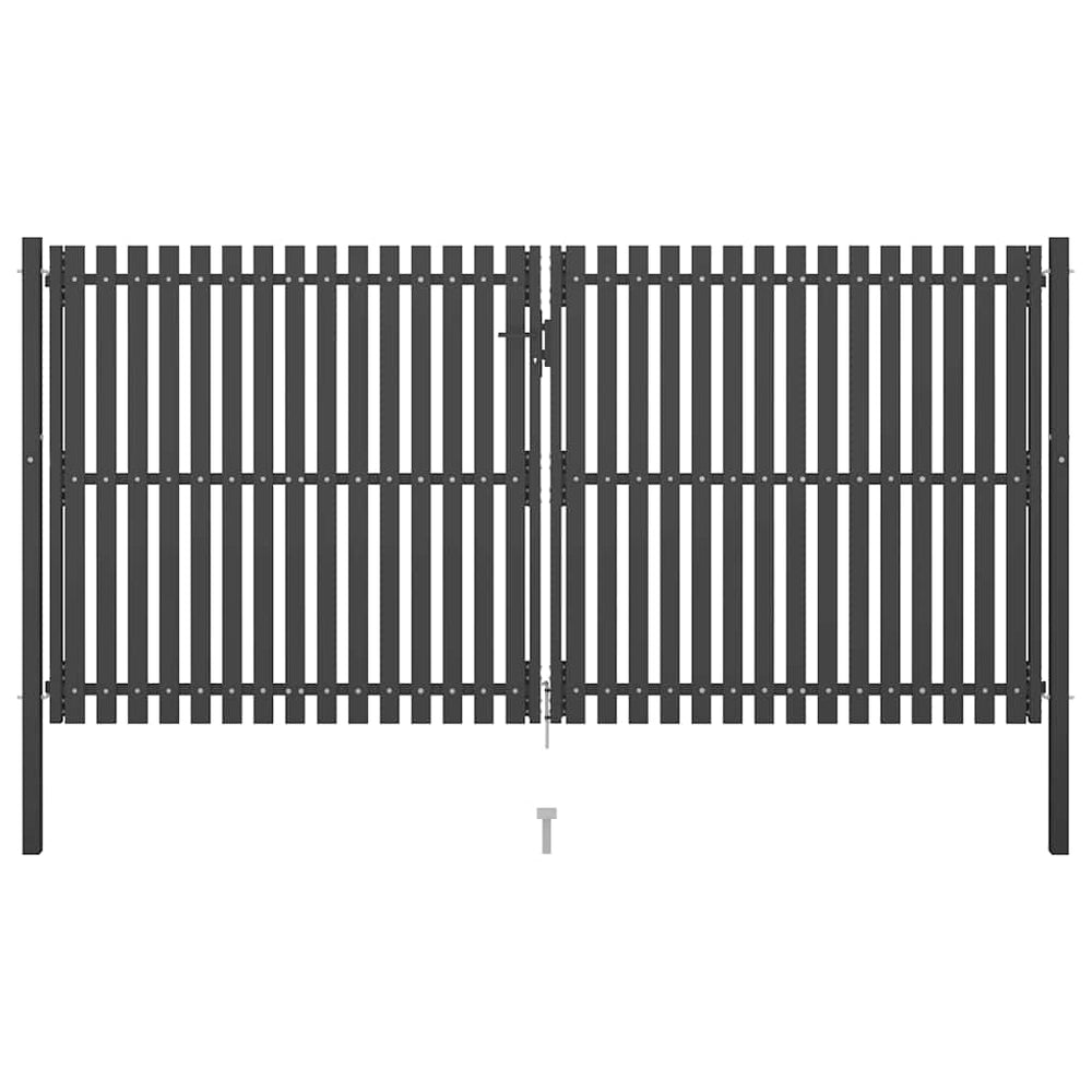 vidaXL Garden Gate Steel 400 x 175 cm Anthracite